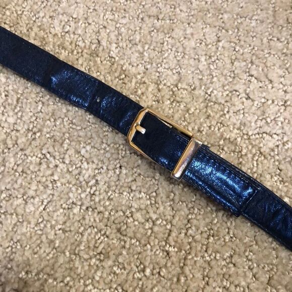 Italian Made: Bruno Magli Round Navy Purse - Picture 4 of 4